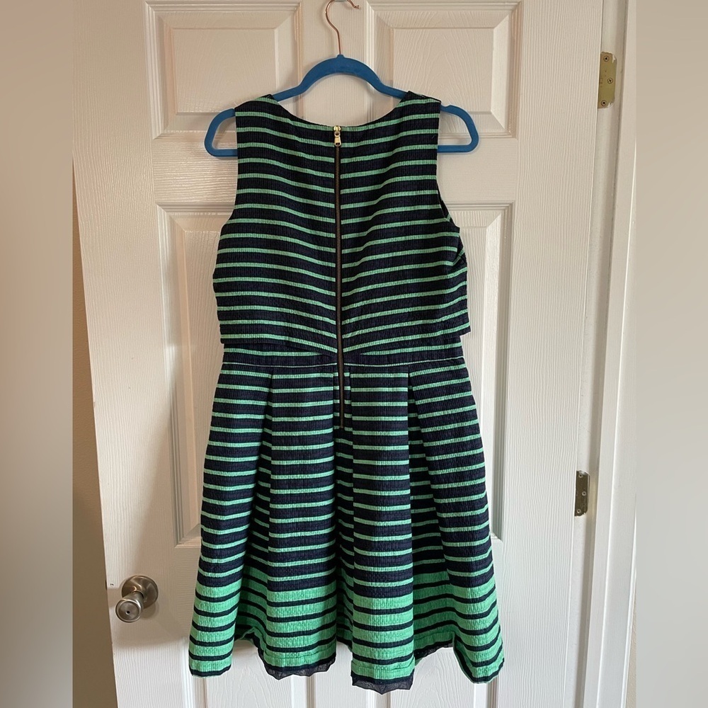 Taylor Size 12 green and blue striped dress - Picture 8 of 16